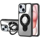 For iPhone 15 Plus MagSafe Acrylic Hybrid TPU Phone Case with Holder(Black) - 1