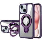 For iPhone 15 MagSafe Acrylic Hybrid TPU Phone Case with Holder(Purple) - 1