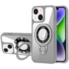 For iPhone 14 Plus MagSafe Acrylic Hybrid TPU Phone Case with Holder(Grey) - 1