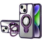 For iPhone 14 Plus MagSafe Acrylic Hybrid TPU Phone Case with Holder(Purple) - 1