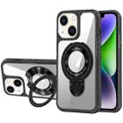 For iPhone 14 MagSafe Acrylic Hybrid TPU Phone Case with Holder(Black) - 1