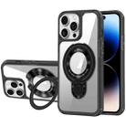 For iPhone 14 Pro MagSafe Acrylic Hybrid TPU Phone Case with Holder(Black) - 1