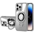 For iPhone 14 Pro MagSafe Acrylic Hybrid TPU Phone Case with Holder(Grey) - 1