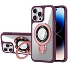 For iPhone 14 Pro Max MagSafe Acrylic Hybrid TPU Phone Case with Holder(Wine Red) - 1