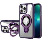 For iPhone 13 Pro Max MagSafe Acrylic Hybrid TPU Phone Case with Holder(Purple) - 1