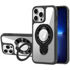 For iPhone 13 Pro MagSafe Acrylic Hybrid TPU Phone Case with Holder(Black) - 1