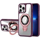 For iPhone 13 Pro MagSafe Acrylic Hybrid TPU Phone Case with Holder(Wine Red) - 1