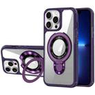 For iPhone 13 Pro MagSafe Acrylic Hybrid TPU Phone Case with Holder(Purple) - 1