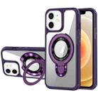 For iPhone 12 MagSafe Acrylic Hybrid TPU Phone Case with Holder(Purple) - 1