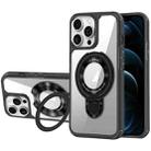 For iPhone 12 Pro Max MagSafe Acrylic Hybrid TPU Phone Case with Holder(Black) - 1