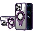 For iPhone 12 Pro Max MagSafe Acrylic Hybrid TPU Phone Case with Holder(Purple) - 1