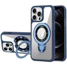 For iPhone 12 Pro MagSafe Acrylic Hybrid TPU Phone Case with Holder(Royal Blue) - 1