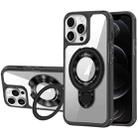 For iPhone 12 Pro MagSafe Acrylic Hybrid TPU Phone Case with Holder(Black) - 1