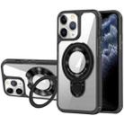 For iPhone 11 Pro Max MagSafe Acrylic Hybrid TPU Phone Case with Holder(Black) - 1