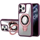 For iPhone 11 Pro Max MagSafe Acrylic Hybrid TPU Phone Case with Holder(Wine Red) - 1