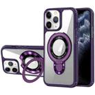 For iPhone 11 Pro Max MagSafe Acrylic Hybrid TPU Phone Case with Holder(Purple) - 1