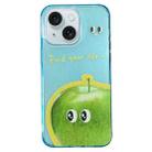 For iPhone 15 Fruit Pattern PC + TPU Transparent Phone Case(Green Apple) - 1