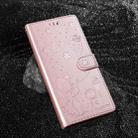 For OPPO Reno12 5G Global Cat and Bee Embossed Flip Leather Phone Case(Rose Gold) - 2