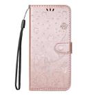 For OPPO Reno12 5G Global Cat and Bee Embossed Flip Leather Phone Case(Rose Gold) - 3