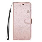 For OPPO Reno12 Pro 5G Global Cat and Bee Embossed Flip Leather Phone Case(Rose Gold) - 3