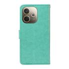 For OPPO A5 Pro 5G Global Cat and Bee Embossed Flip Leather Phone Case(Green) - 3