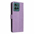 For OPPO A60 5G Global / A40 4G Global Cat and Bee Embossed Flip Leather Phone Case(Purple) - 3