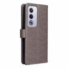 For OPPO K12X 5G Global Cat and Bee Embossed Flip Leather Phone Case(Grey) - 3