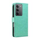 For Realme 14x 5G Global Cat and Bee Embossed Flip Leather Phone Case(Green) - 3
