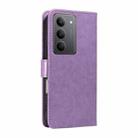 For Realme 14x 5G Global Cat and Bee Embossed Flip Leather Phone Case(Purple) - 3