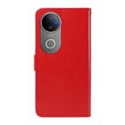 For vivo V50 5G Global Cat and Bee Embossed Flip Leather Phone Case(Red) - 3