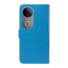 For vivo V50 5G Global Cat and Bee Embossed Flip Leather Phone Case(Blue) - 3
