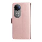 For vivo V50 5G Global Cat and Bee Embossed Flip Leather Phone Case(Rose Gold) - 3
