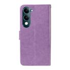 For vivo Y29S 5G / Y04 Cat and Bee Embossed Flip Leather Phone Case(Purple) - 3