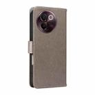 For vivo V30E / V40 Lite Global Cat and Bee Embossed Flip Leather Phone Case(Grey) - 3