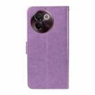 For vivo V30E / V40 Lite Global Cat and Bee Embossed Flip Leather Phone Case(Purple) - 3