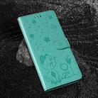 For Samsung Galaxy S25 Ultra 5G Cat and Bee Embossed Flip Leather Phone Case(Green) - 2