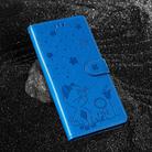 For Samsung Galaxy S25 / S24 5G Cat and Bee Embossed Flip Leather Phone Case(Blue) - 2