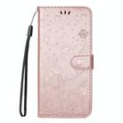 For Samsung Galaxy S25 / S24 5G Cat and Bee Embossed Flip Leather Phone Case(Rose Gold) - 3