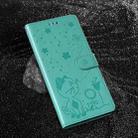 For Samsung Galaxy S25+ / S24+ 5G Cat and Bee Embossed Flip Leather Phone Case(Green) - 2