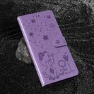 For Samsung Galaxy S25+ / S24+ 5G Cat and Bee Embossed Flip Leather Phone Case(Purple) - 2