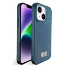 For iPhone 14 Ice Silk Mesh Breathable Cooling Phone Case(Blue) - 1