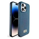 For iPhone 14 Pro Ice Silk Mesh Breathable Cooling Phone Case(Blue) - 1