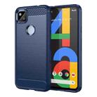 For Google Pixel 4a Carbon Fiber Brushed Texture TPU Phone Case(Blue) - 1