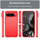 For Google Pixel 9 Pro XL Brushed Texture Carbon Fiber TPU Phone Case(Red) - 2