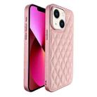 For iPhone 13 Plaid Series 9D Electroplated Phone Case(Pink) - 1