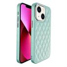 For iPhone 13 Plaid Series 9D Electroplated Phone Case(Cyan-blue) - 1