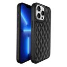 For iPhone 13 Pro Plaid Series 9D Electroplated Phone Case(Titanium Black) - 1