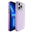 For iPhone 13 Pro Plaid Series 9D Electroplated Phone Case(Purple) - 1