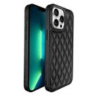 For iPhone 13 Pro Max Plaid Series 9D Electroplated Phone Case(Titanium Black) - 1