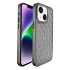 For iPhone 14 Plus Plaid Series 9D Electroplated Phone Case(Titanium Grey) - 1